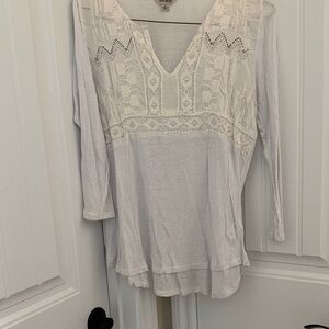 Lucky Brand White Lace Women's Blouse
